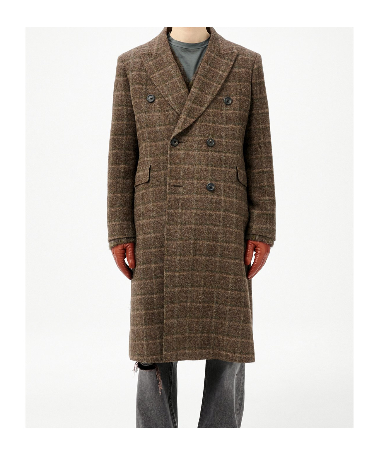 Our Legacy Dorf Check Boiled Alp Wool In Green