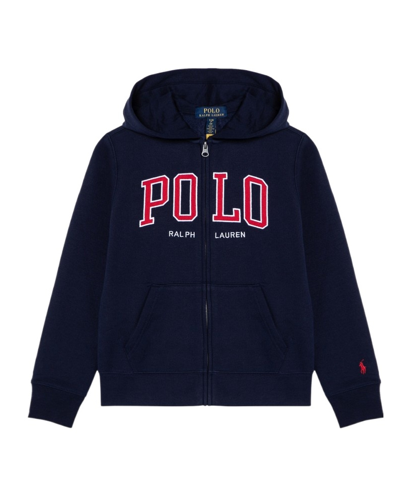 Polo Ralph Lauren Hooded Zipper Hoodie In Black