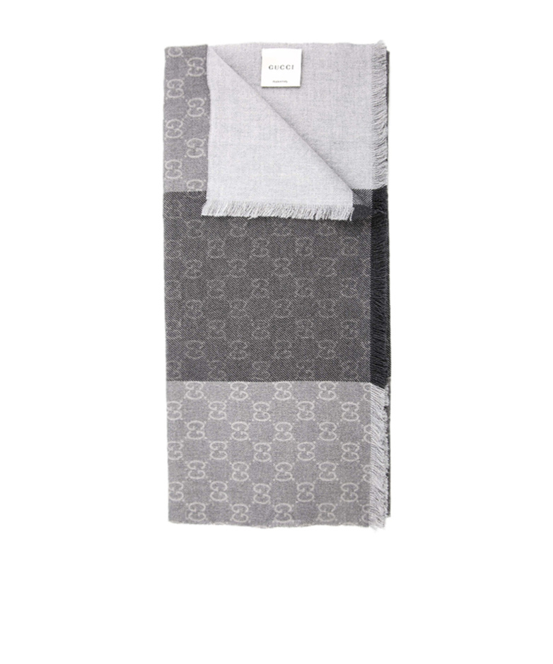 Gucci Fringed Scarf In Gray