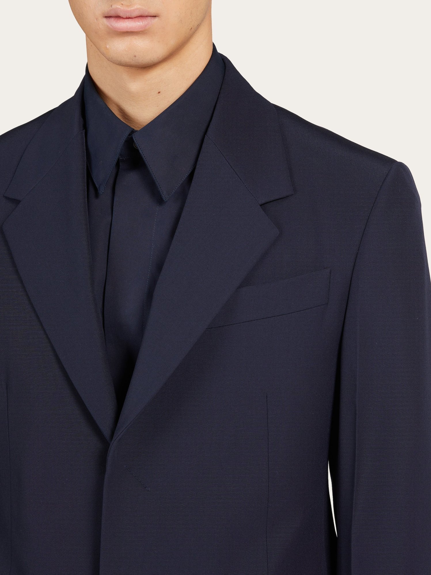 Ferragamo Single-breasted Wide-lapel Blazer In Black