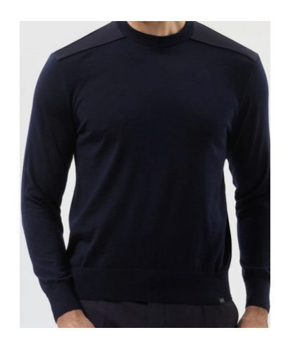 Paul & Shark Crewneck Wool Sweater With Inserts Clothing In Black