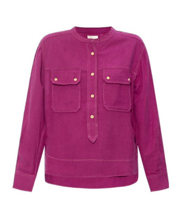 Isabel Marant Étoile Tecoyo Buttoned Silk Top In Pink