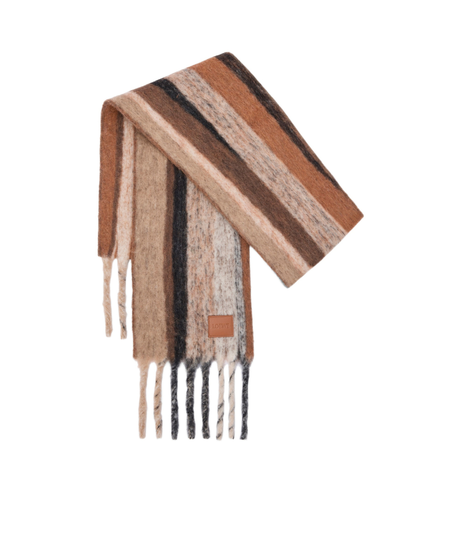 Loewe Alpaca-wool-blend Jacquard Stripe Scarf In Multi