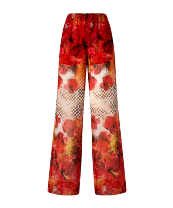 Pinko Patterned Palazzo Pants In Red