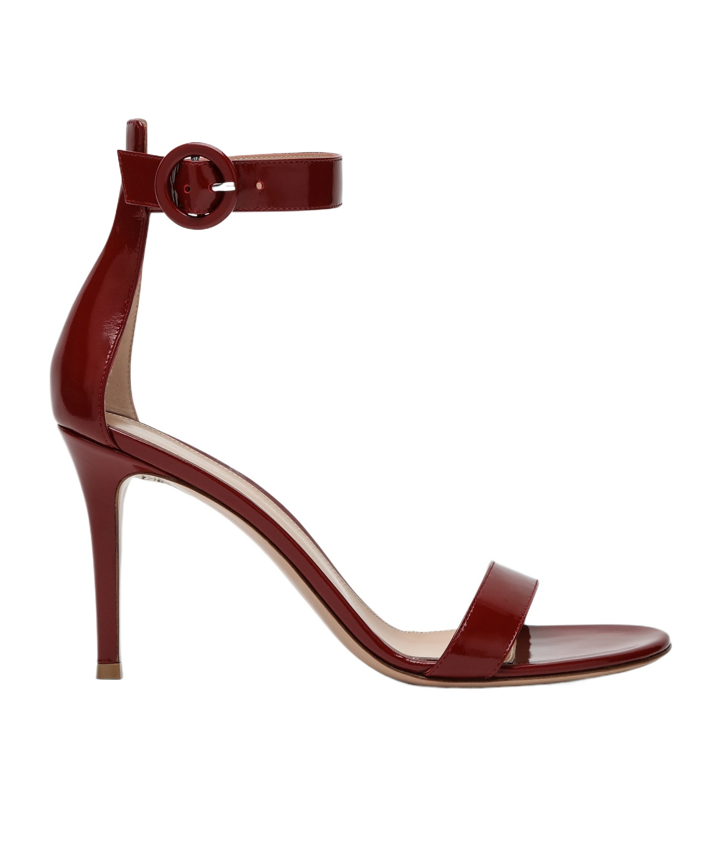 Gianvito Rossi Round-headed High-heeled Sandals In Red