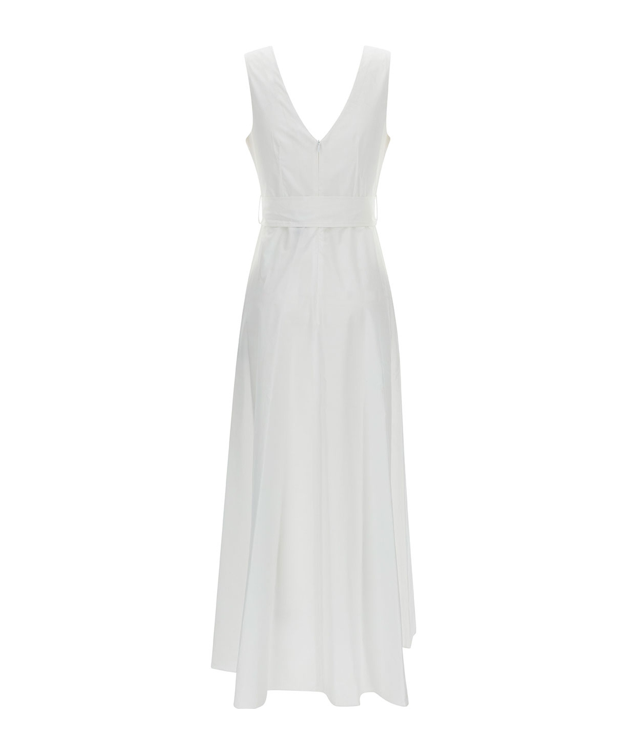 P.a.r.o.s.h Canyox V-neck Tied Maxi Dress In White