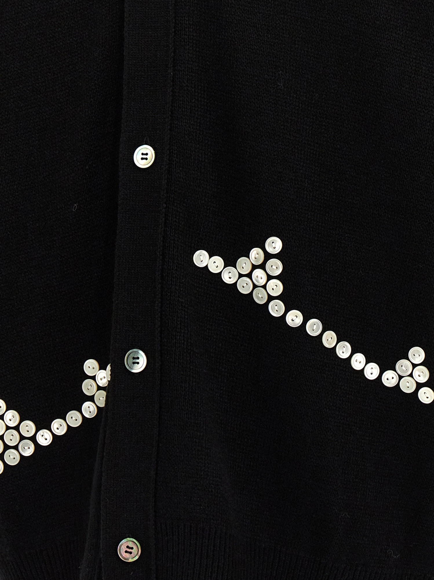Comme Des Garçons Button Detail Knitwear Sweater With Cuffed Sleeves In Black