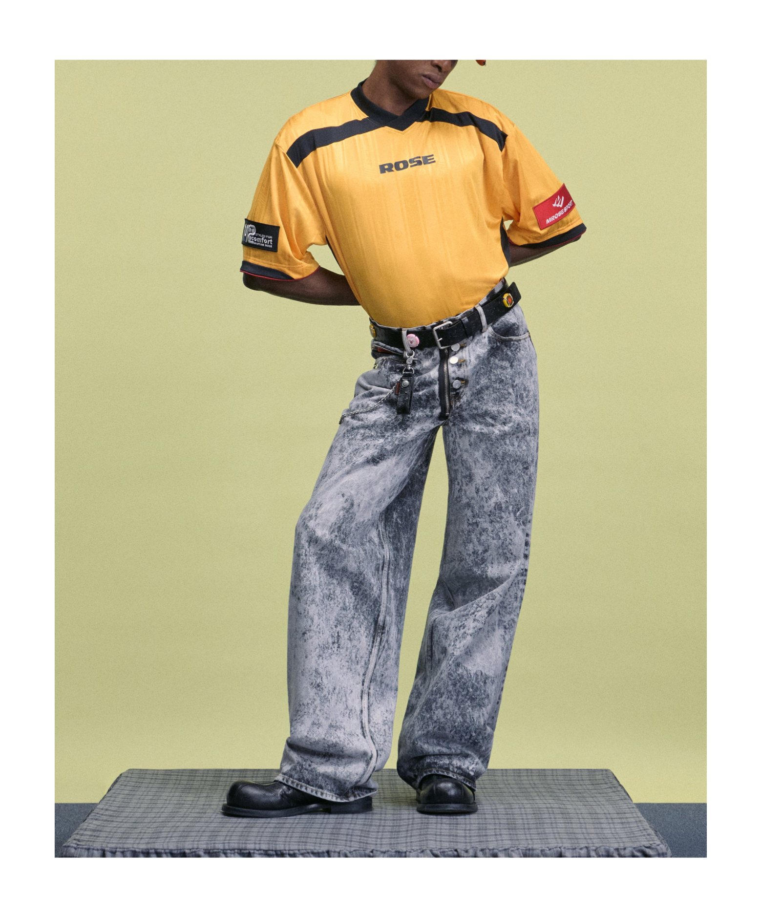 Martine Rose Yellow Printed Rugby T-shirt In Yellow