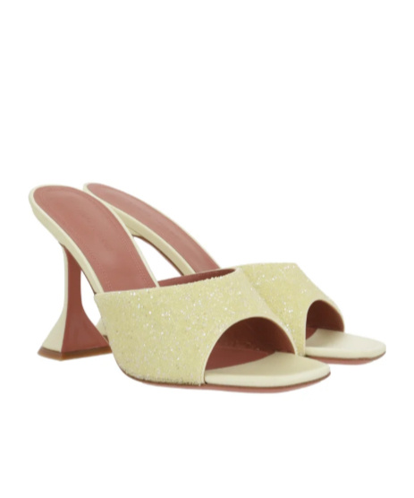 Shop Amina Muaddi Lupita Crystal Satin Sandals