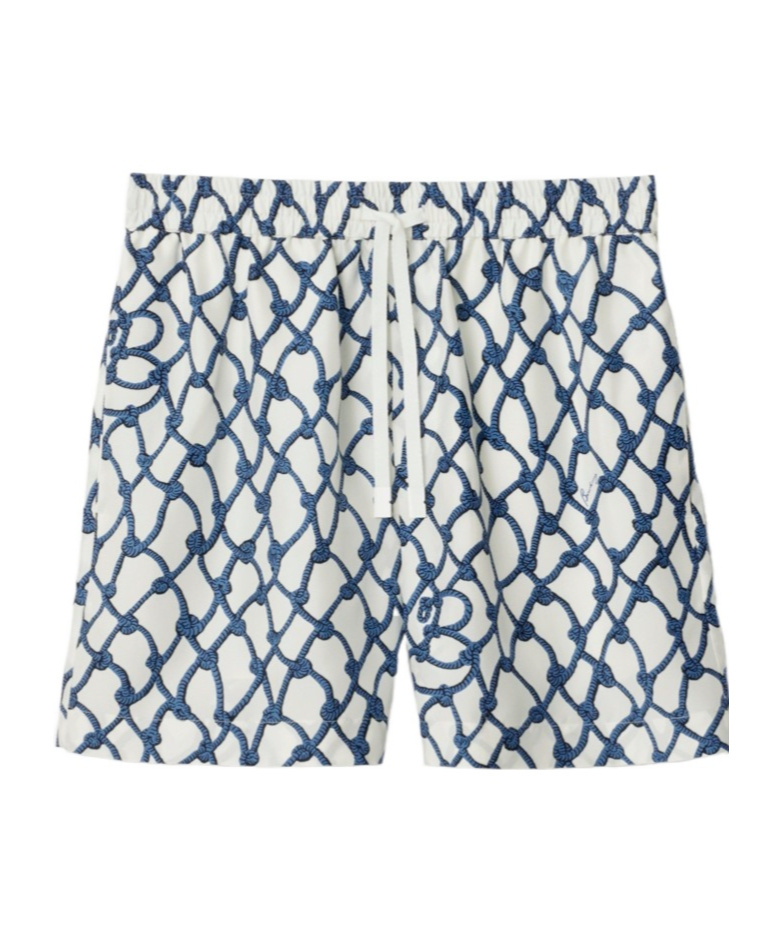 Burberry Dynamic Patterned Silk Shorts In Multi