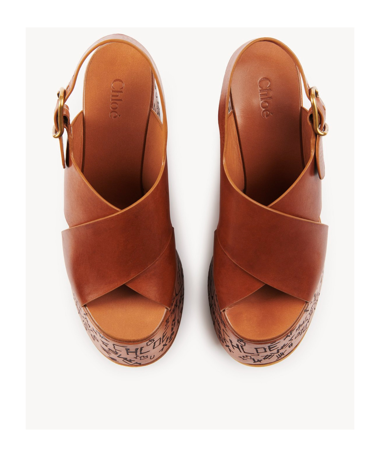 Shop Chloé Leather Sandals In Brown