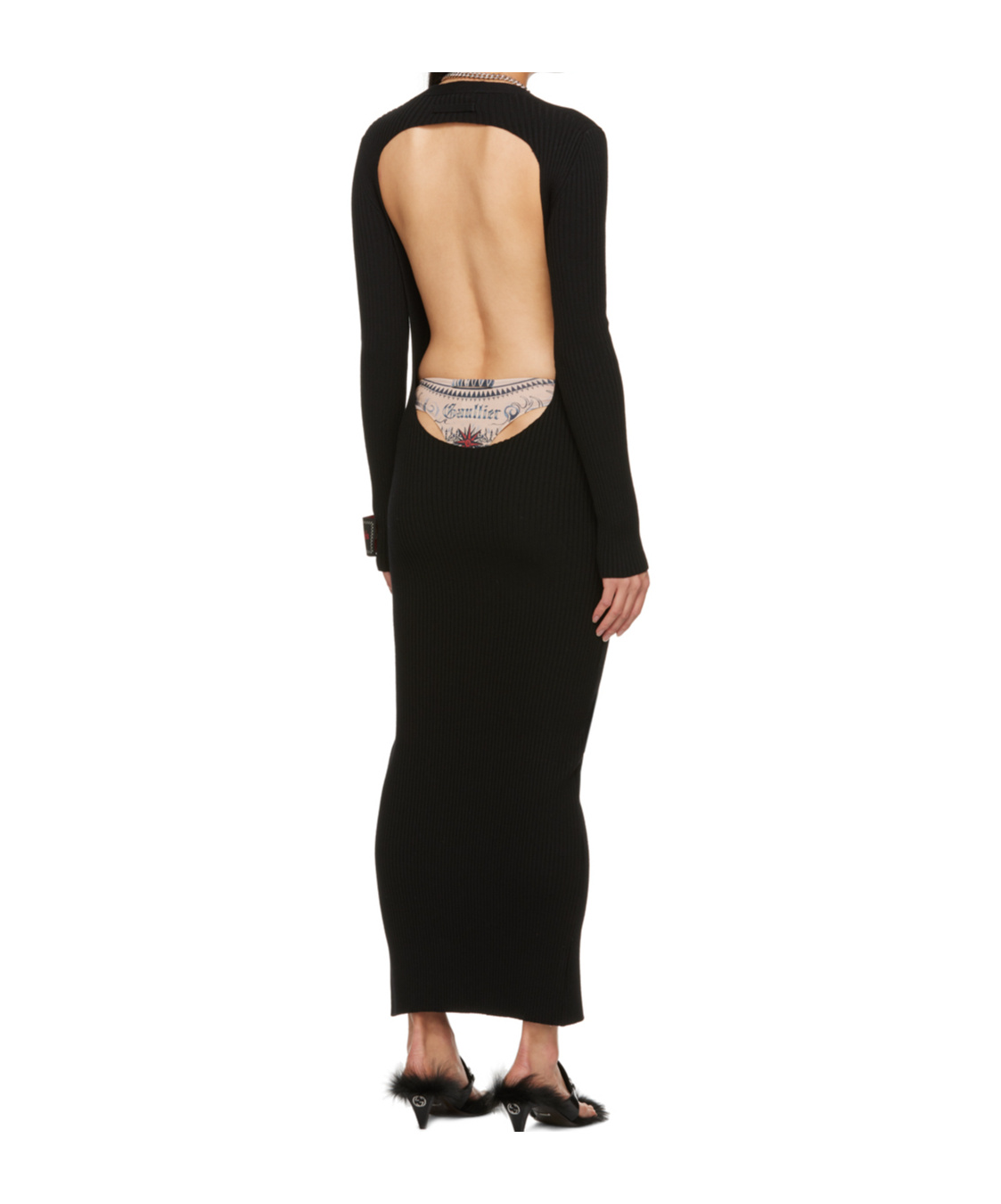 Jean Paul Gaultier Deep V Neck Button Dress
