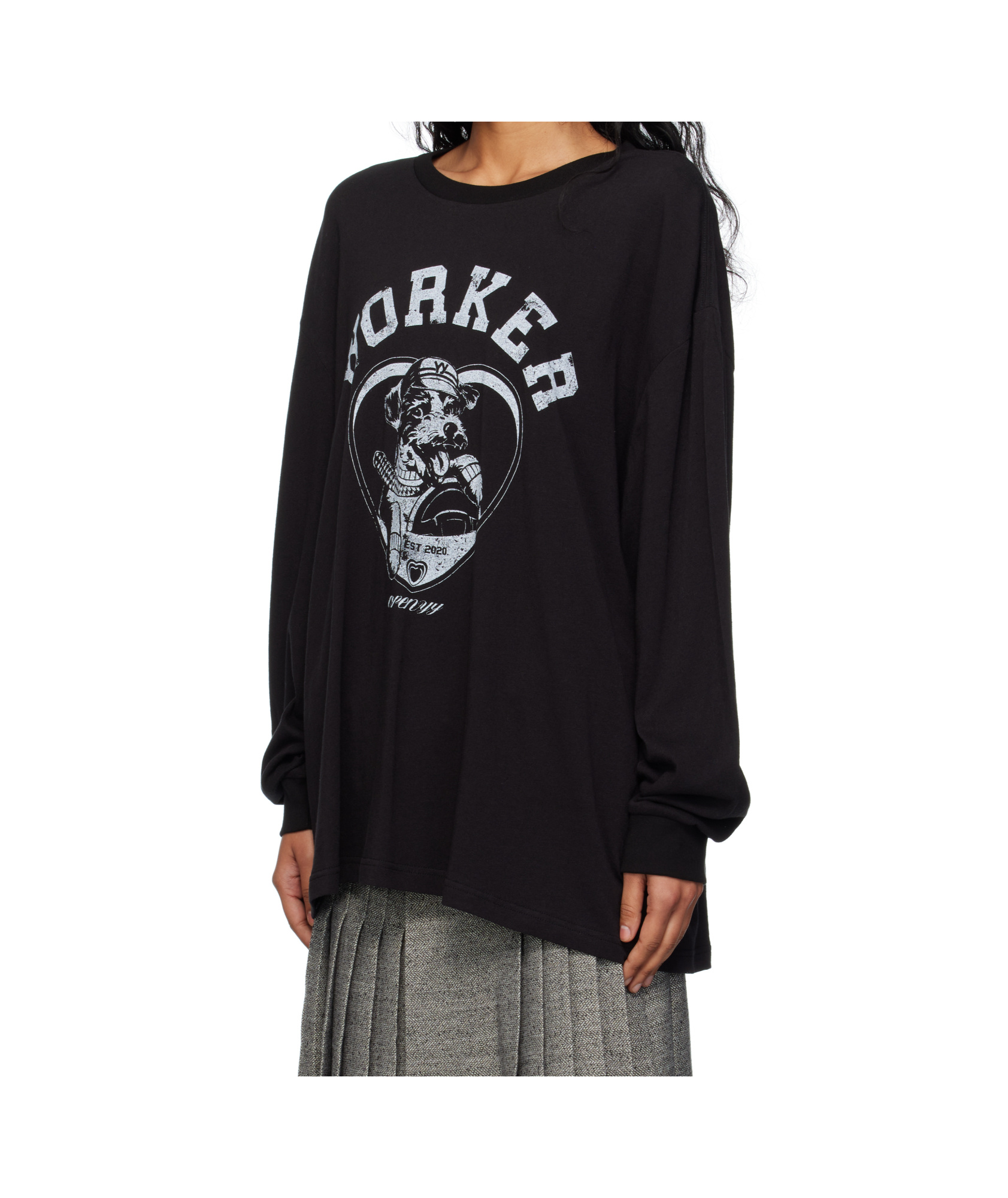 Open Yy Worker Pet Club Long Sleeve T-shirt In Brown