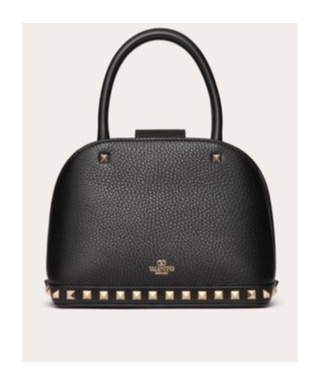 Valentino Garavani Garavani Rockstud Small Handbag In Grainy Calfskin Woman Black Uni In Black
