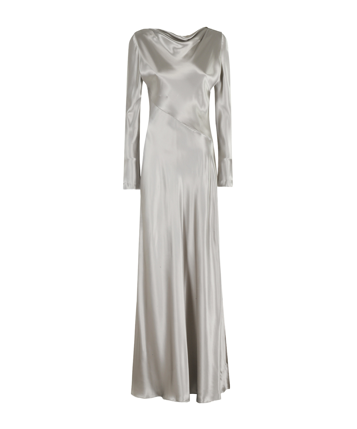 Alberta Ferretti Abito Raso Lucido In Gray