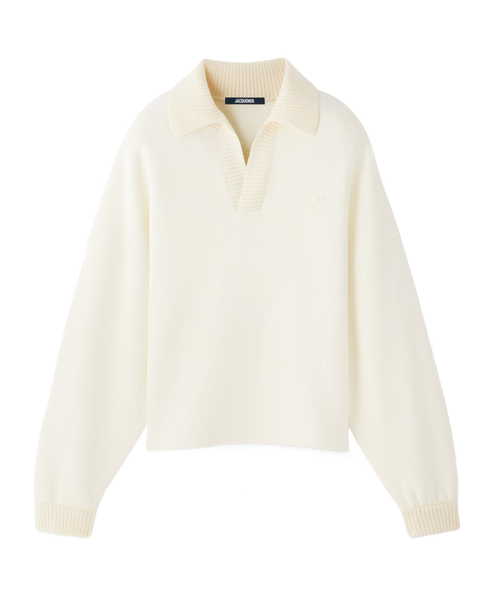 Jacquemus Ribbed Collar Long Sleeves Sweater In Neutral