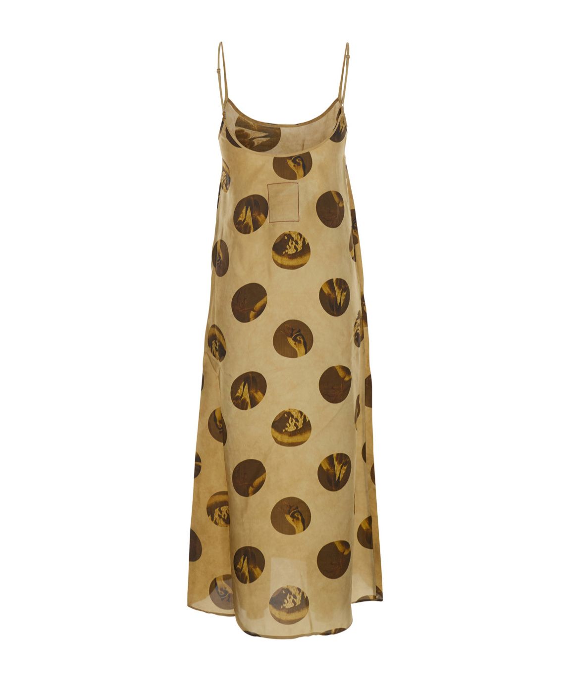 Uma Wang Anaya Brown Sleeveless Dress With Round Neck And All-over Motif In Viscose Blend Woman In Brown