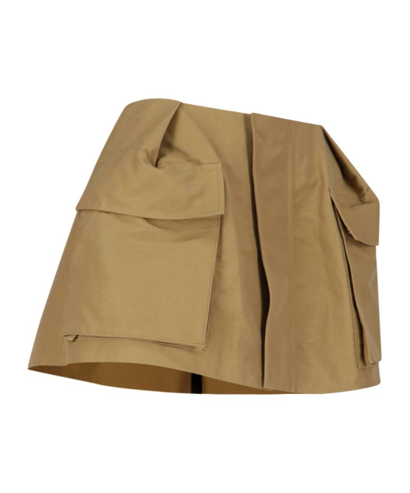 Sacai Grosgrain Cargo Skort In Brown