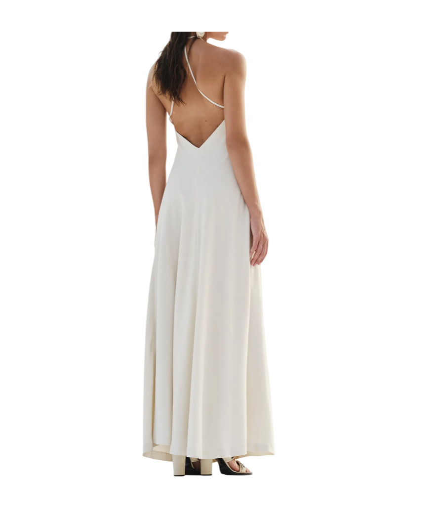 Zeusdione Halterneck Gown In White
