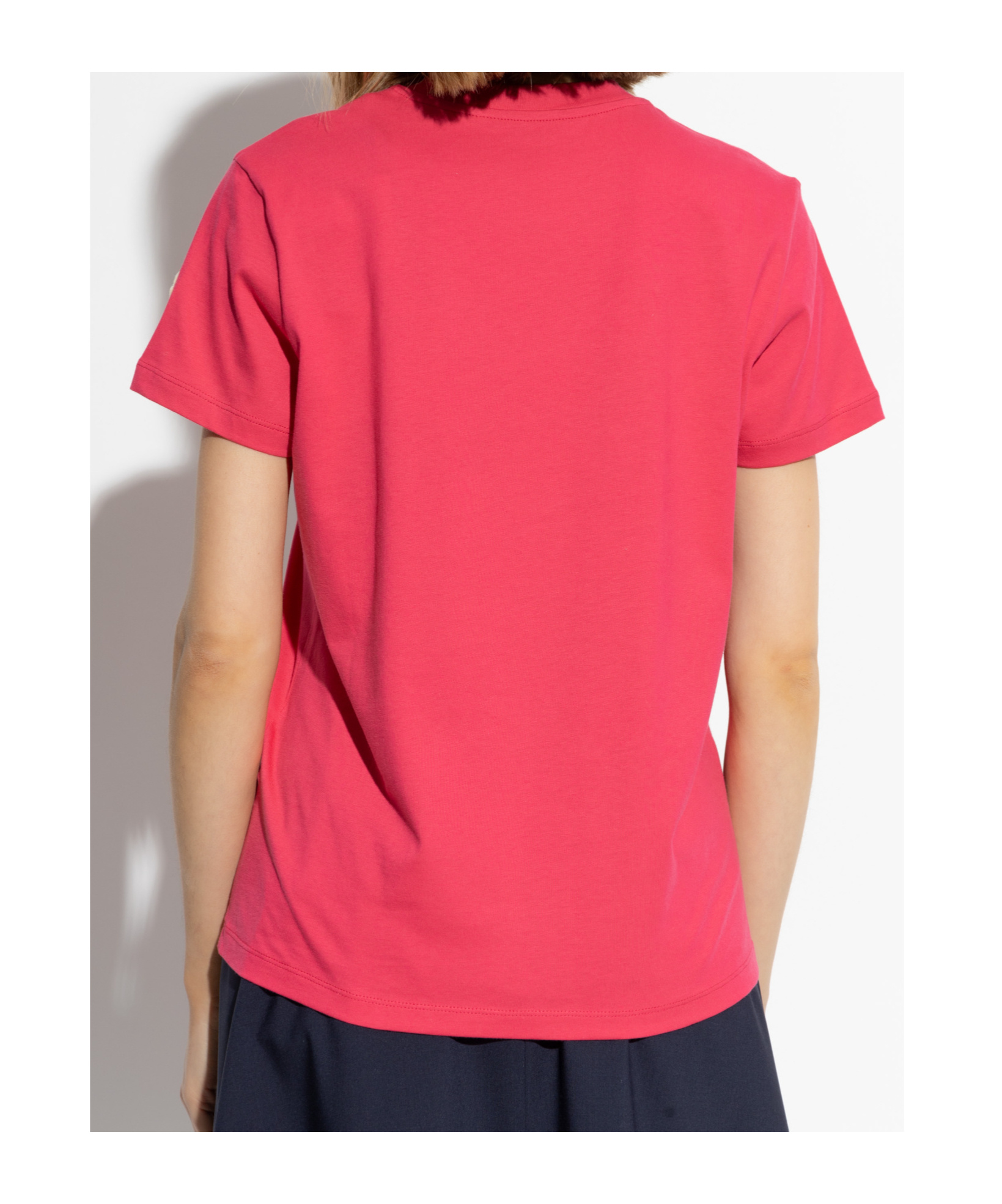 Moncler Crew Neck Short Sleeves Cotton T-shirt In Red