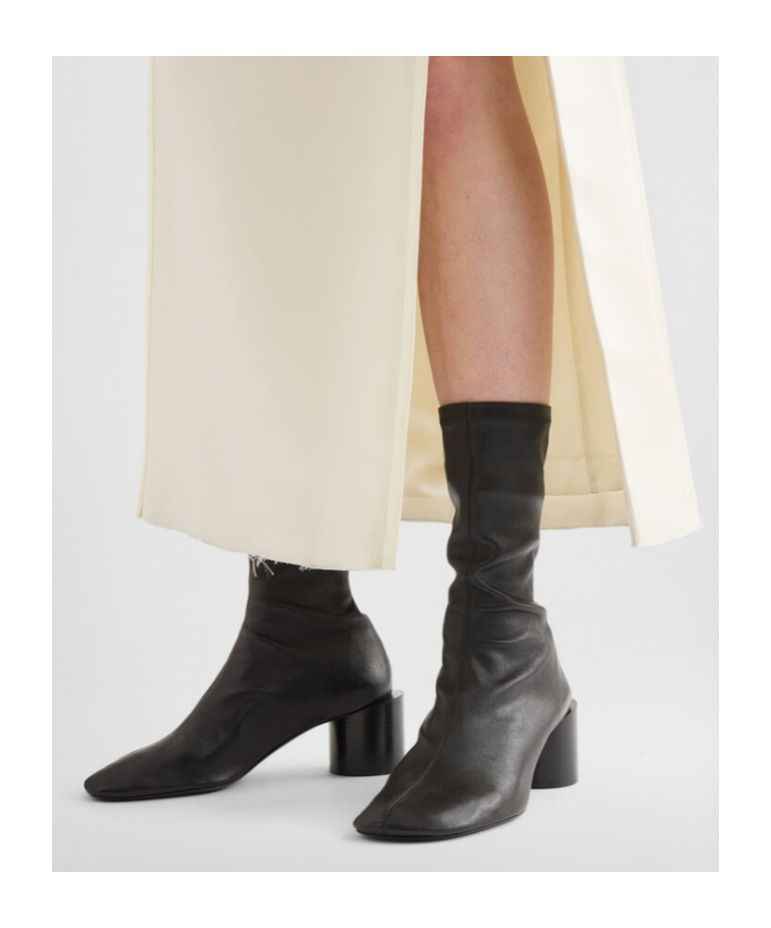 Jil Sander Block-heel Ankle Boots In Black