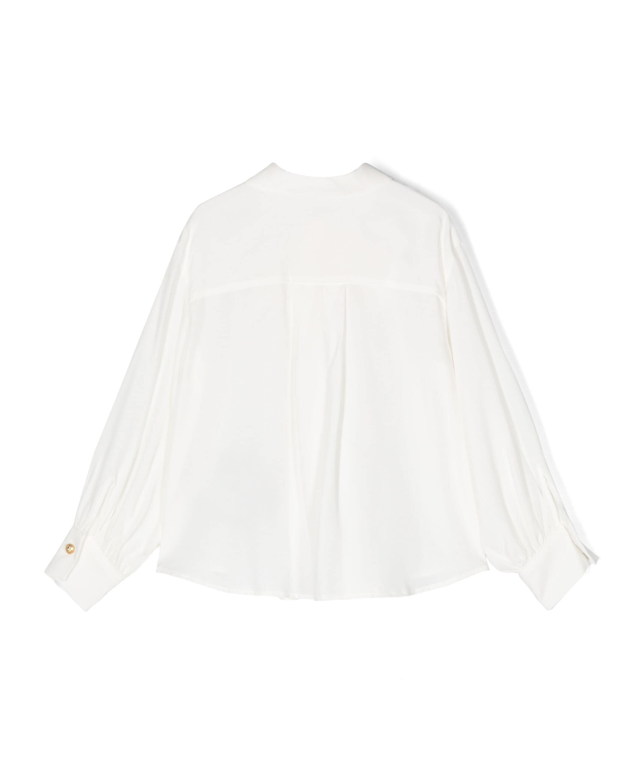 Shop Balmain Logo-print Crepe Shirt In White