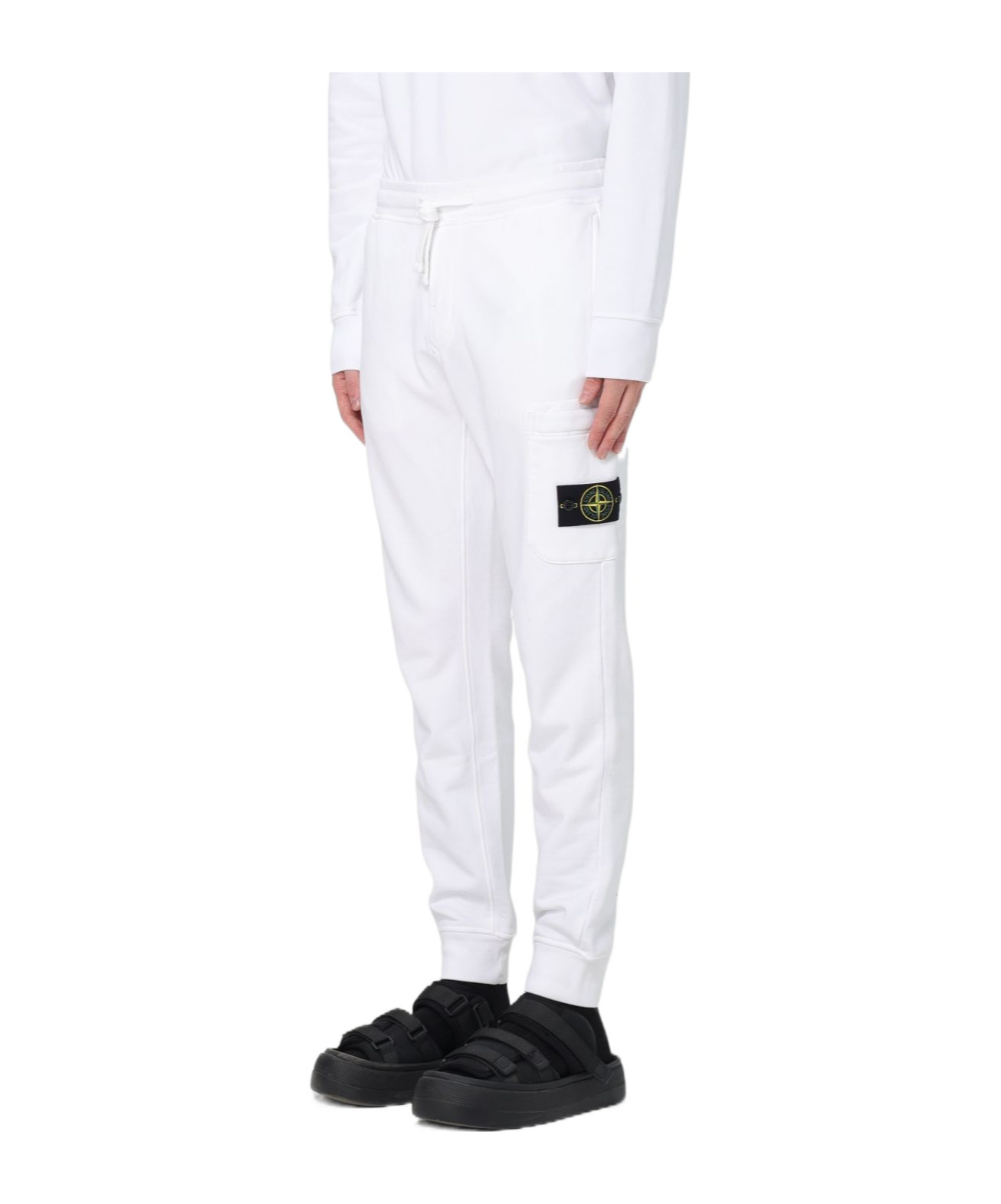 Stone Island Drawstring Sweatpants In White