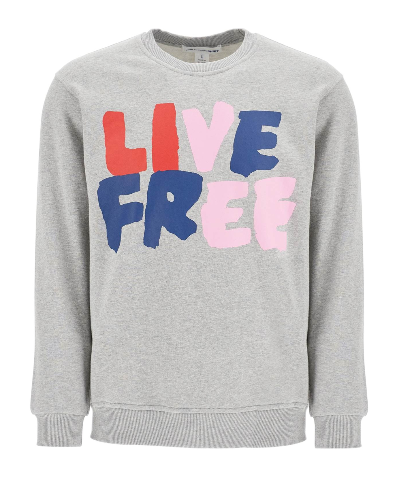 Comme Des Garçons Comme Des Garcons Shirt Live Free Crewneck Sweatshirt In Gray