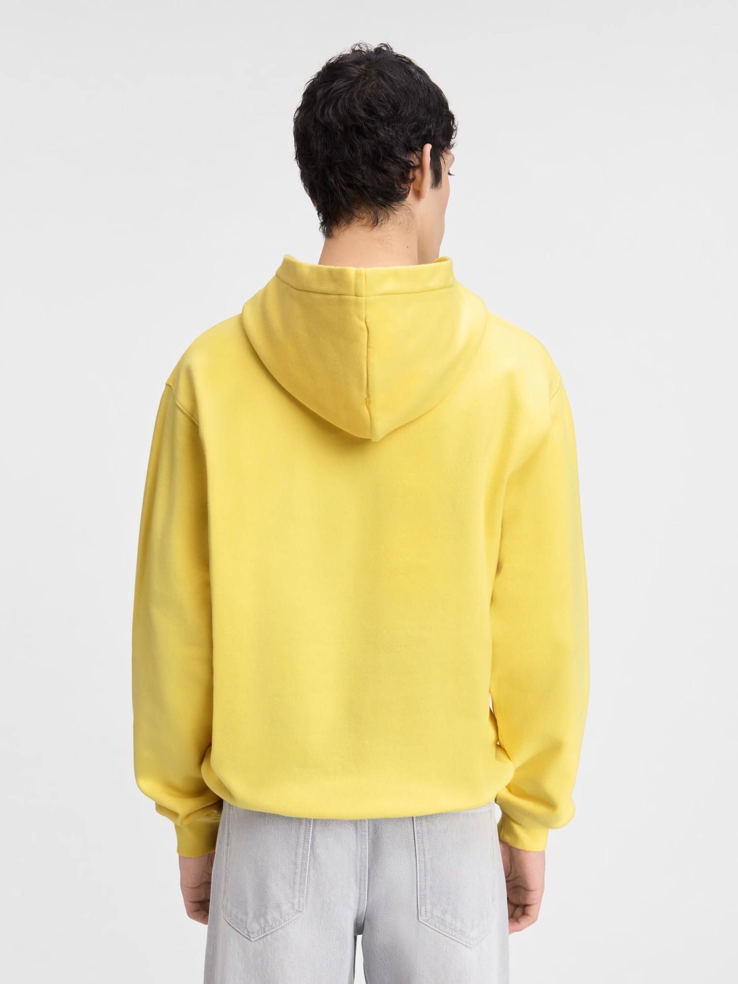 Jacquemus Typo Drawstring Hoodie In Yellow