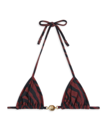 Reina Olga Striped Bikini Top In Multi