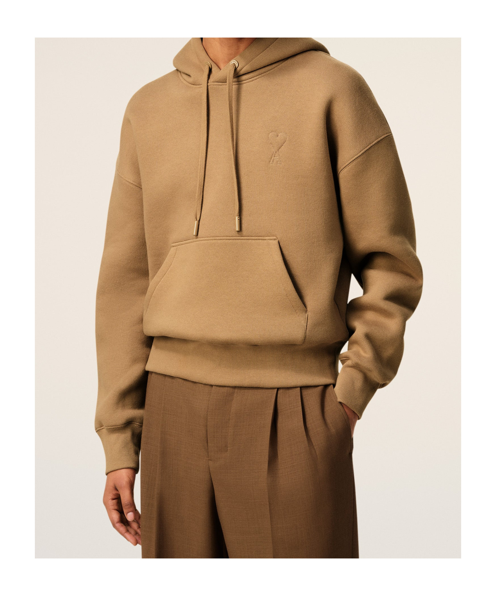 Ami Alexandre Mattiussi Brown Cotton Ami De Coeur Hoodie Brown In Brown