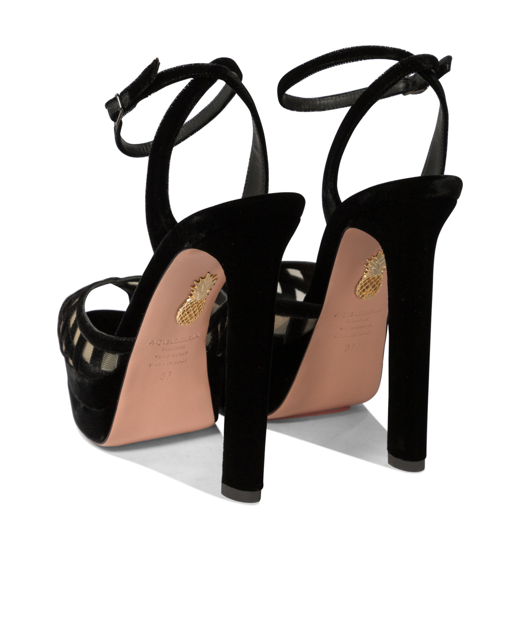 Aquazzura 130mm Romance Plateau Sandals In Black