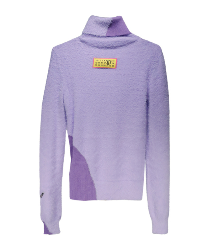 Shop Mm6 Maison Margiela Turtleneck Sweater In Purple
