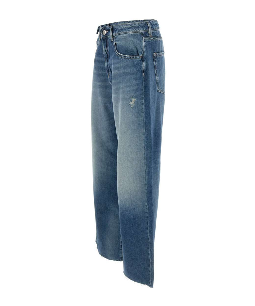 Icon Denim Poppy Blue Jeans With Medium Rise And Logo Patch On The Rear In Denim Woman