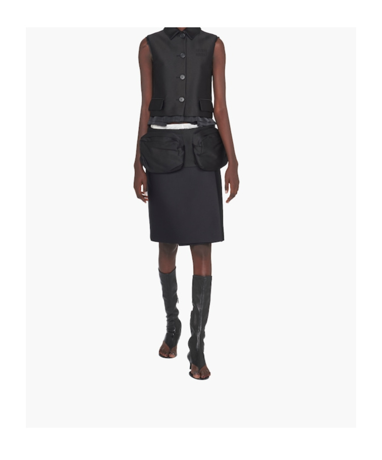 Miu Miu Radzimir Logo Embroidered Pencil Skirt In Black