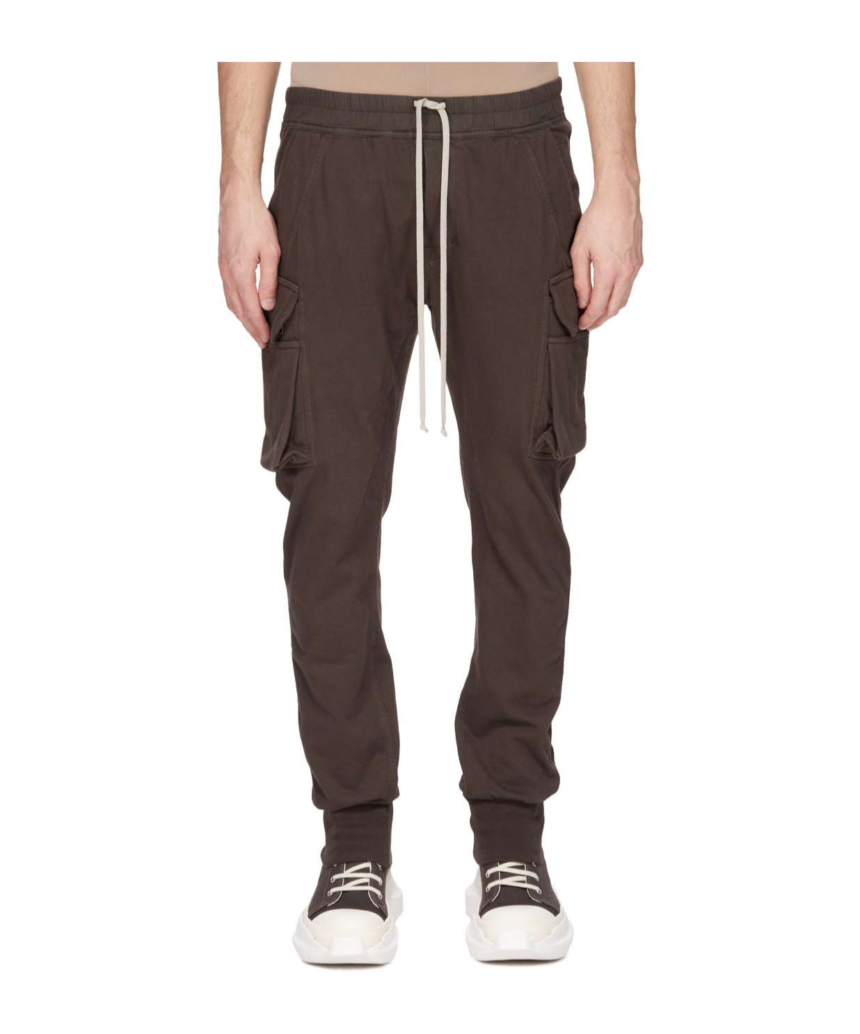 Rick Owens Drkshdw Drawstring Elastic Waist Sweatpants In Brown