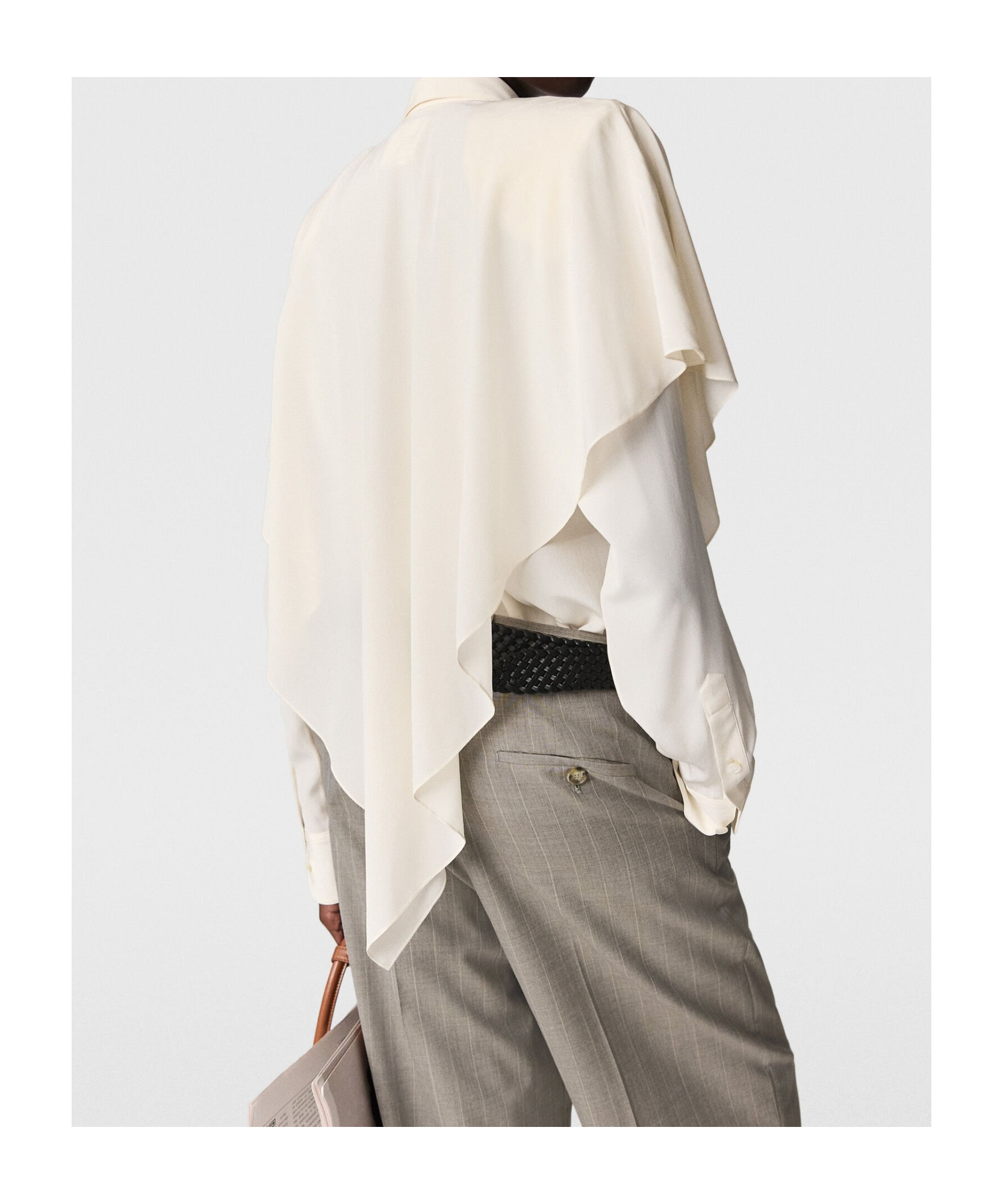 Stella Mccartney Layered Panel Long-sleeved Semi-sheer Shirt In White