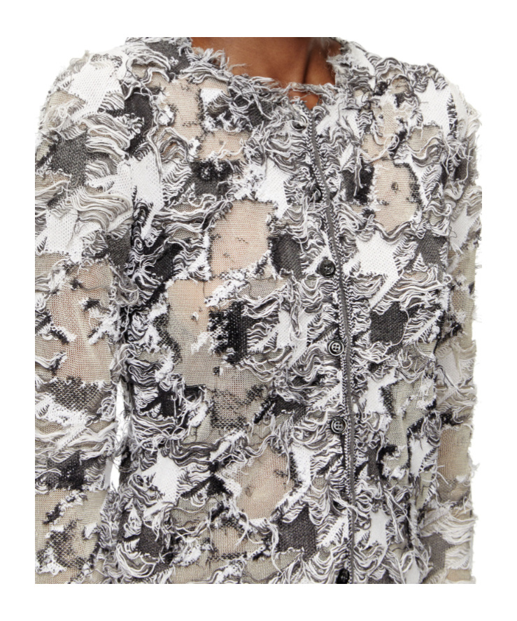 Diesel Houndstooth Jacquard Cardigan In Multi