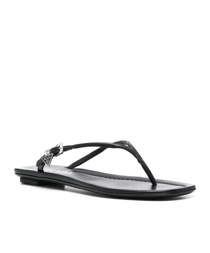 Prada Open-toed Trailer In Black