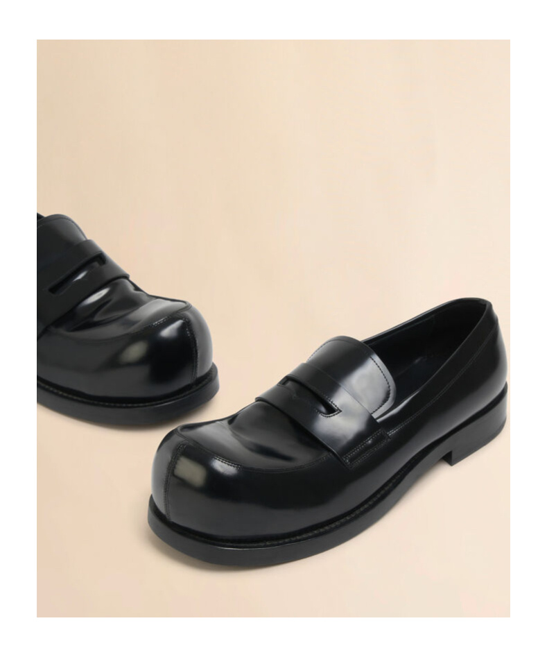 Marni Glossed-leather Penny Loafers In Black