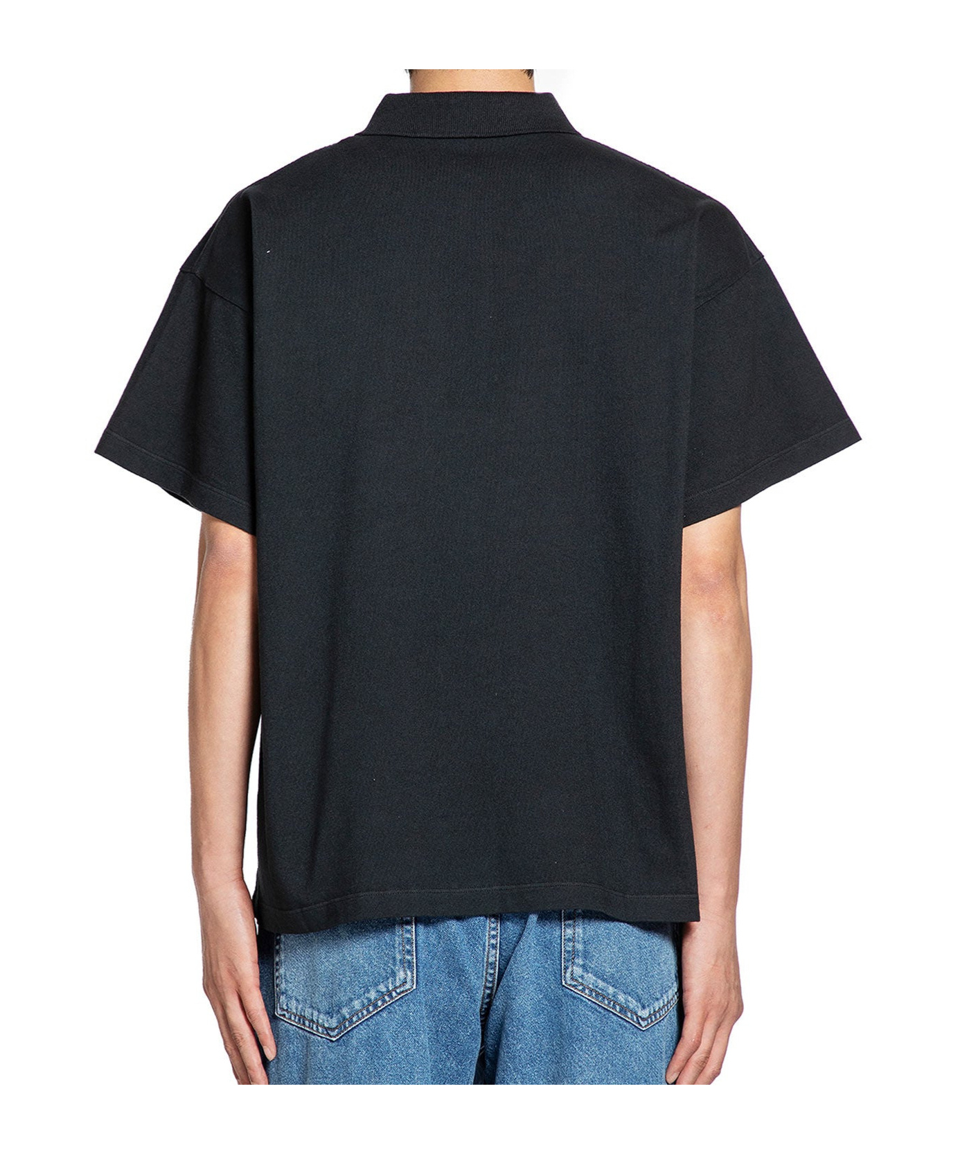 The Row Short-sleeved Polo Shirt In Black