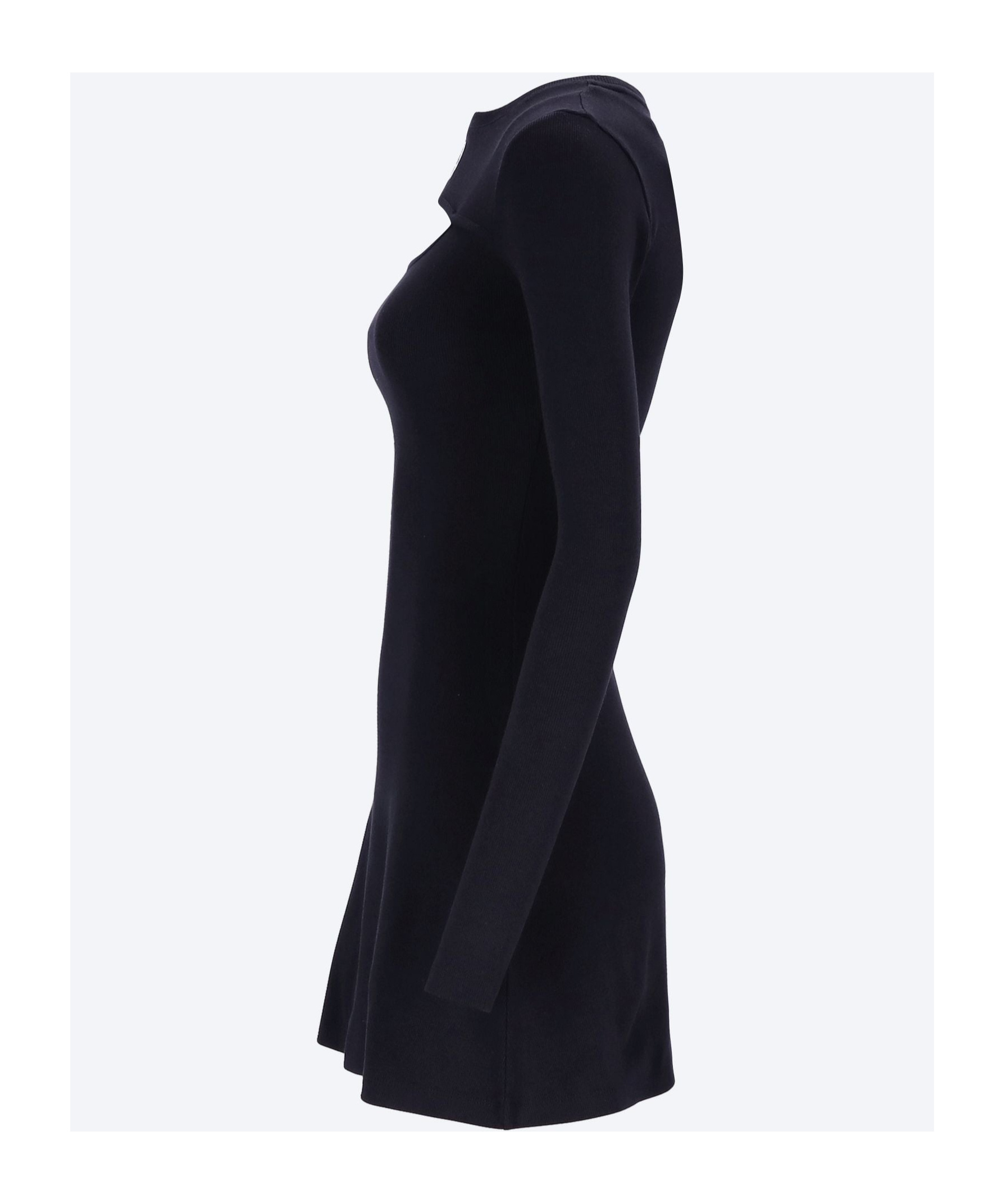 Marine Serre Crescent Moon-embroidered Mini Dress In Black