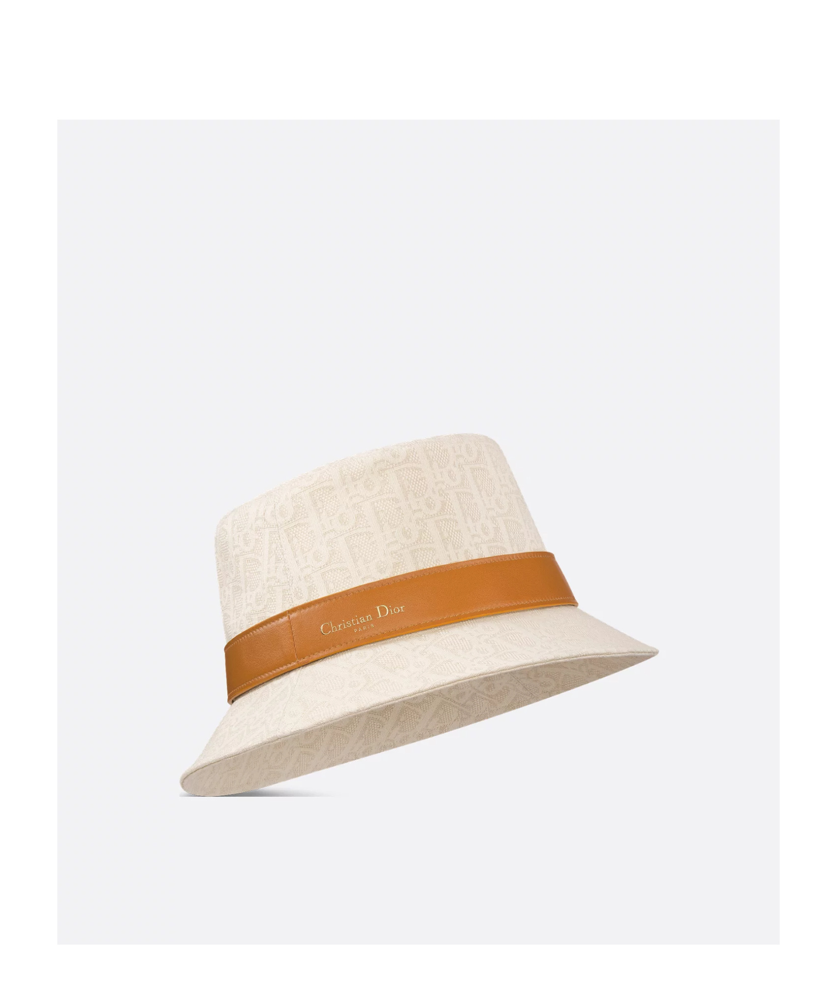 Dior Teddy-d  Oblique Small Brim Bucket Hat In White
