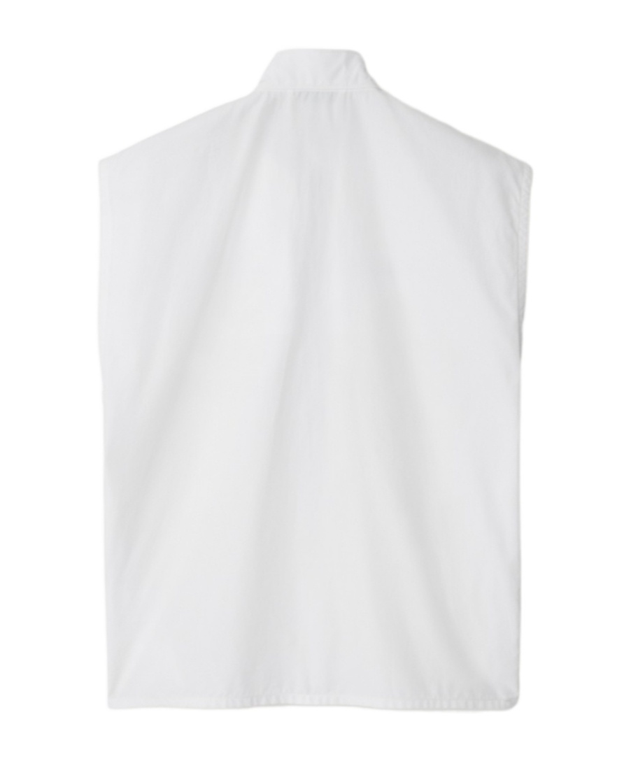 Burberry High Neck Cotton Vest In White