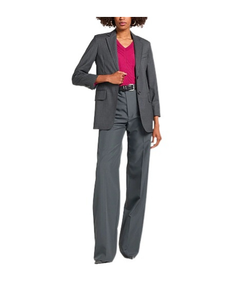 Max Mara Striped Wool Blazer In Charcoal-grey
