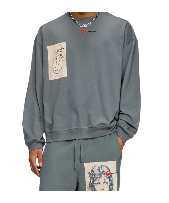 Diesel S-boxt Sweater In Gray