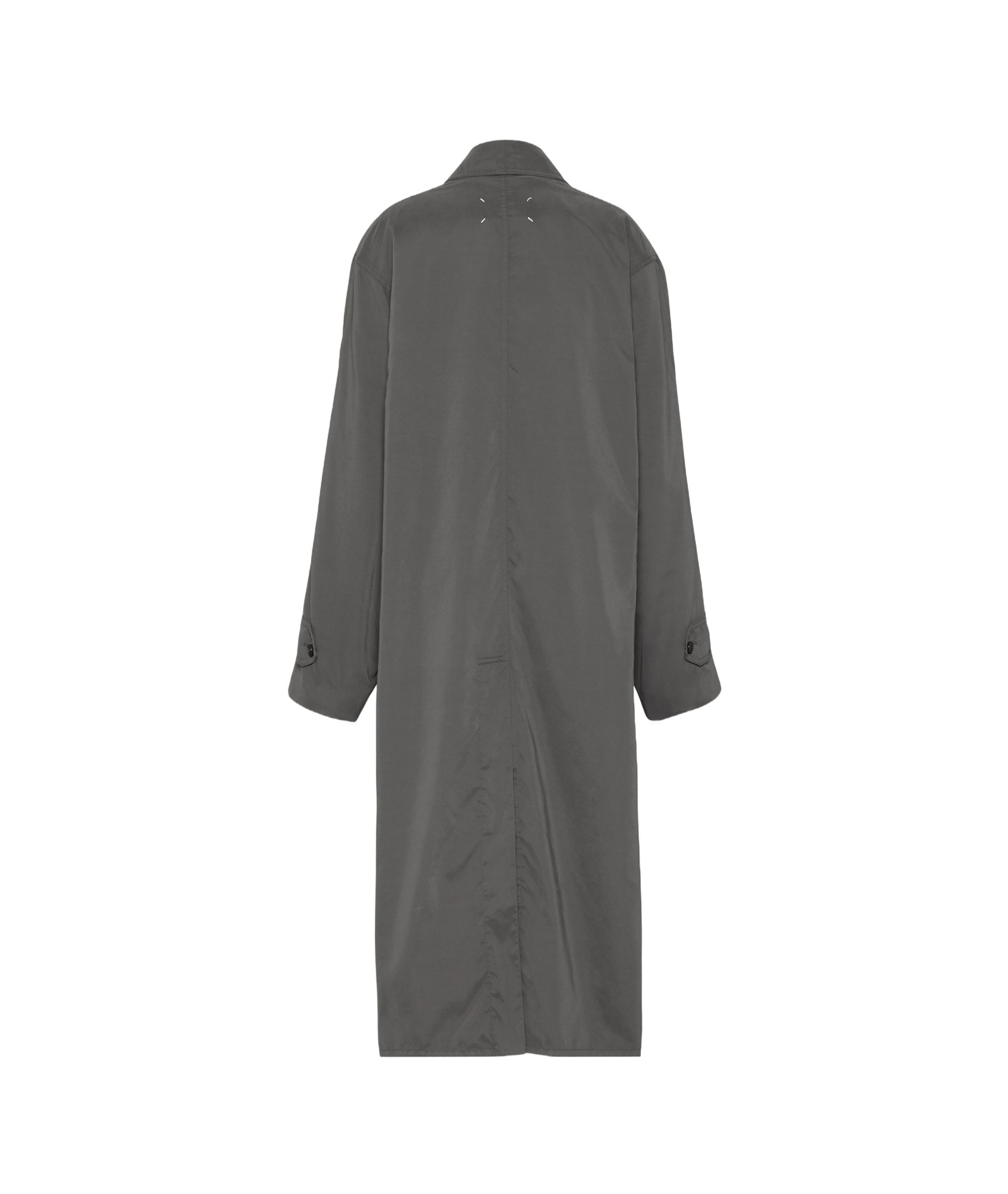 Maison Margiela Peached Trench Coat In Dark Gray