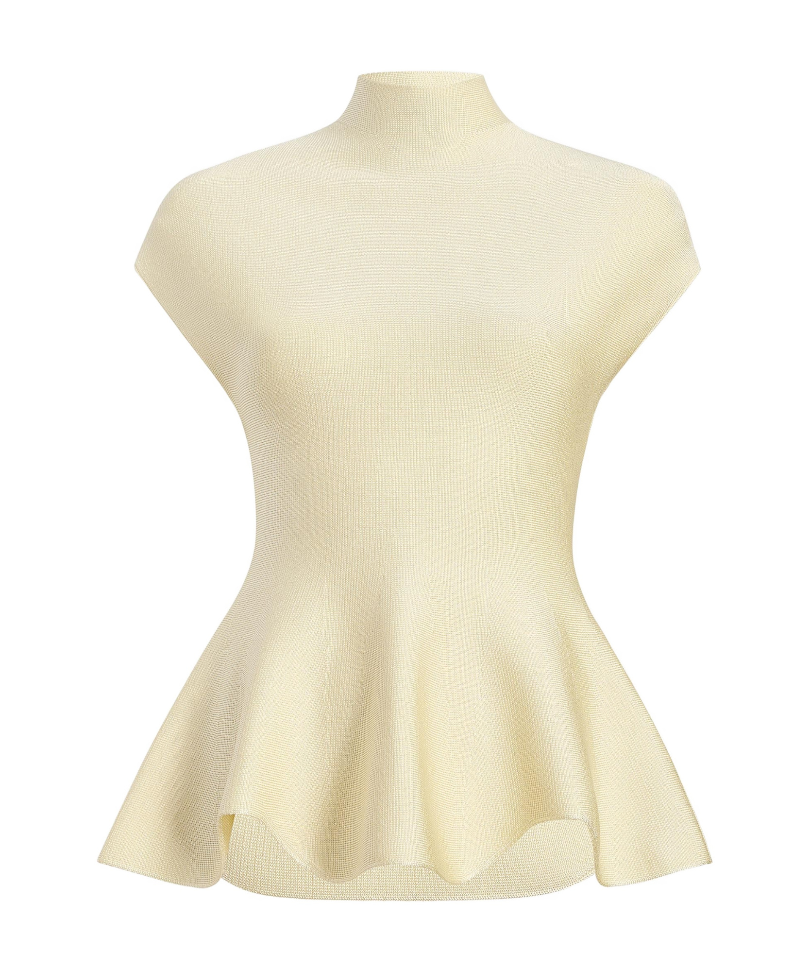 Khaite Andra Knit Peplum Top In Neutral