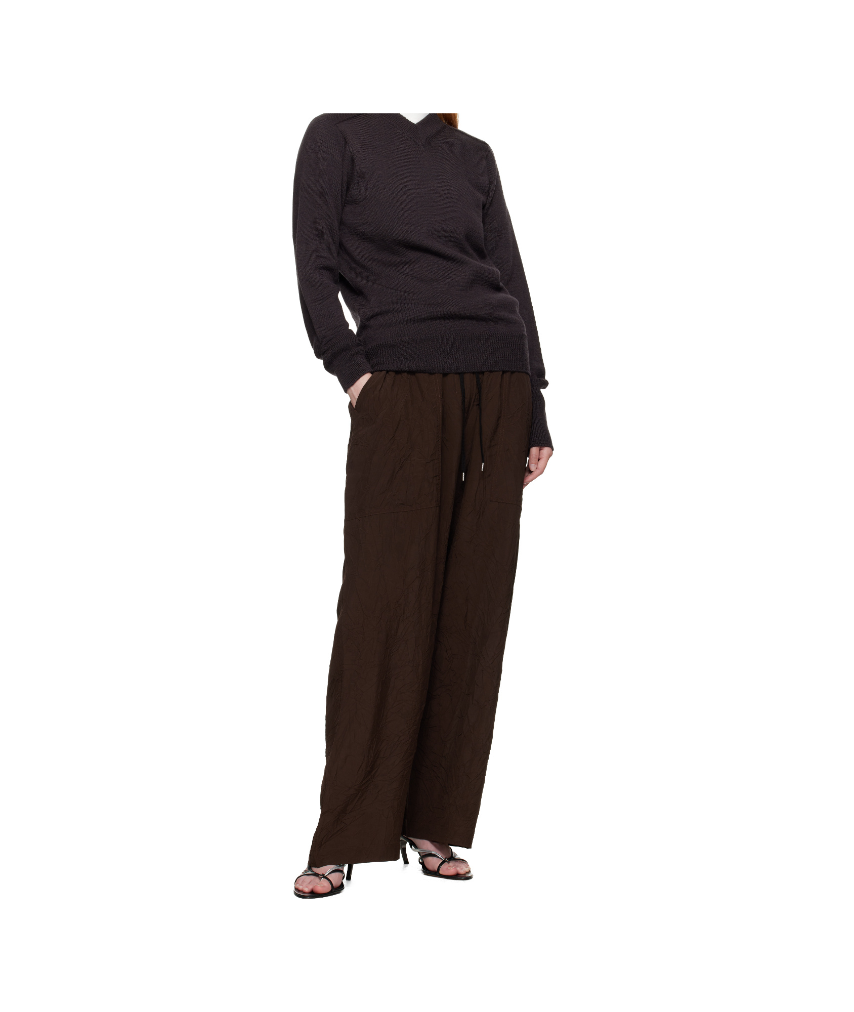 Studio Nicholson Brown Capel Trousers In Brown