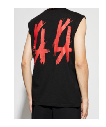 44 Label Group Graphic-print Cotton Vest In Black